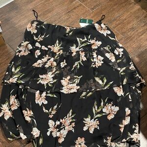 Ralph Lauren Black Floral Skirt Set